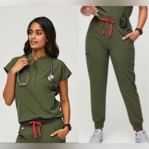 Dark Olive Figs Scrubs Set